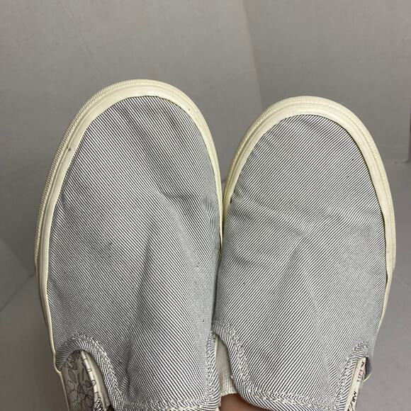 Vans Asher Floral Striped Canvas Sneaker Grey White Light Pink Sz 7.5 - Picture 7 of 9